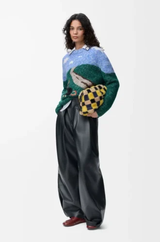 Sweater in wool and mohair Blue/Multicolor