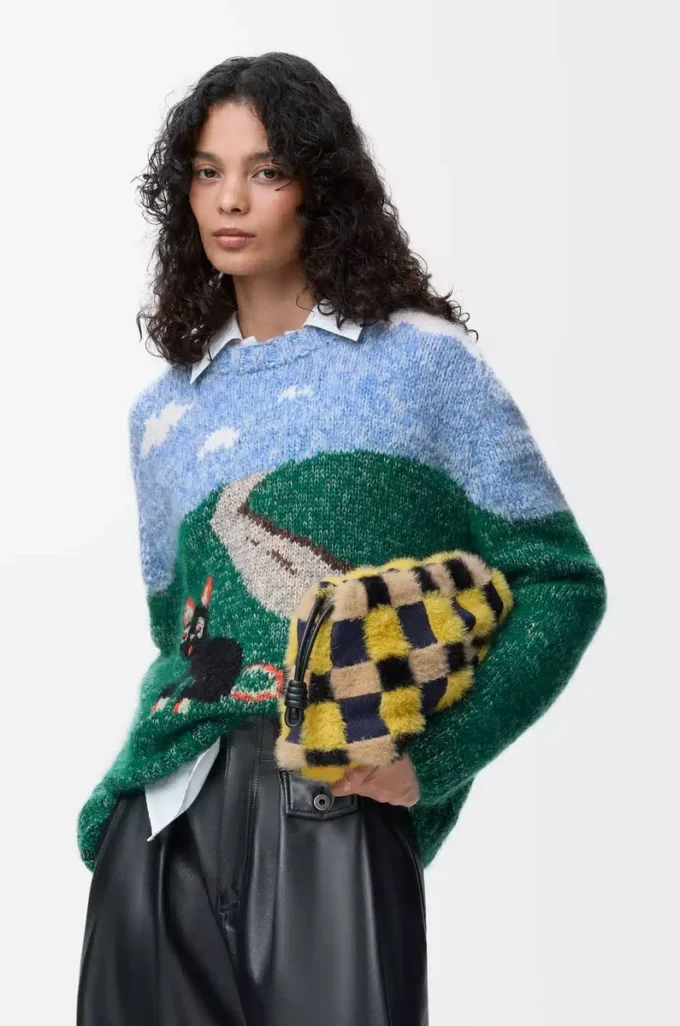 Sweater in wool and mohair Blue/Multicolor Sweater in wool and mohair Blue/Multicolor