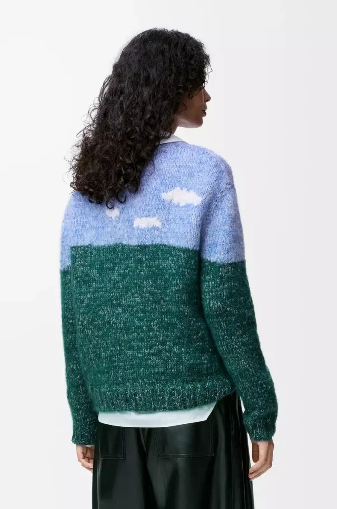 Sweater in wool and mohair Blue/Multicolor Sweater in wool and mohair Blue/Multicolor