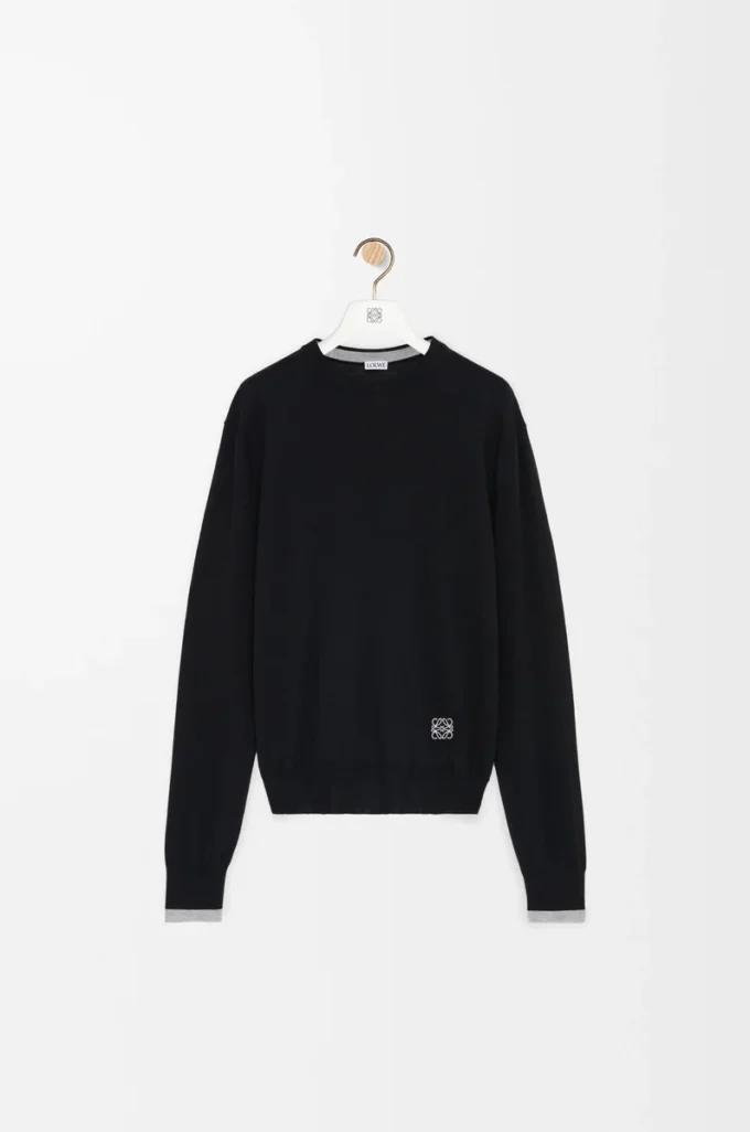 Sweater in wool Black/Grey