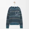 Sweater in wool blend Blue/Multicolor Sweater in wool blend Blue/Multicolor