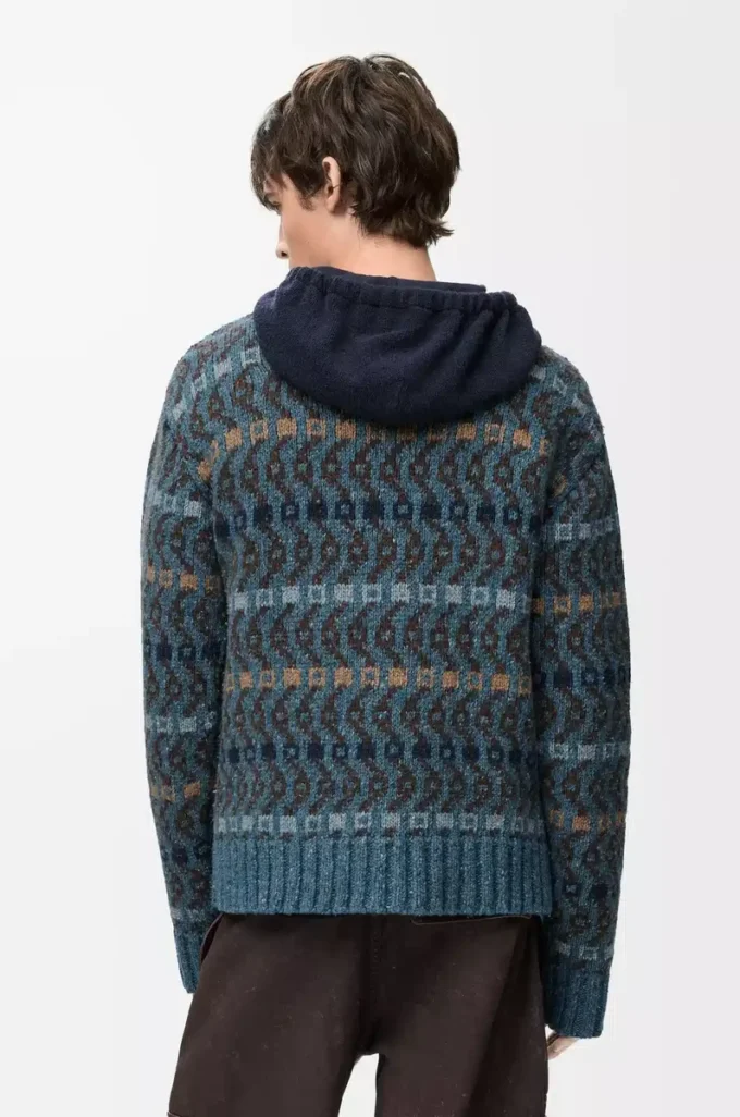 Sweater in wool blend Blue/Multicolor Sweater in wool blend Blue/Multicolor