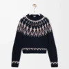 Sweater in wool blend Navy/Multicolor Sweater in wool blend Navy/Multicolor