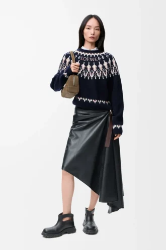 Sweater in wool blend Navy/Multicolor