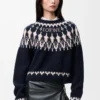 Sweater in wool blend Navy/Multicolor Sweater in wool blend Navy/Multicolor