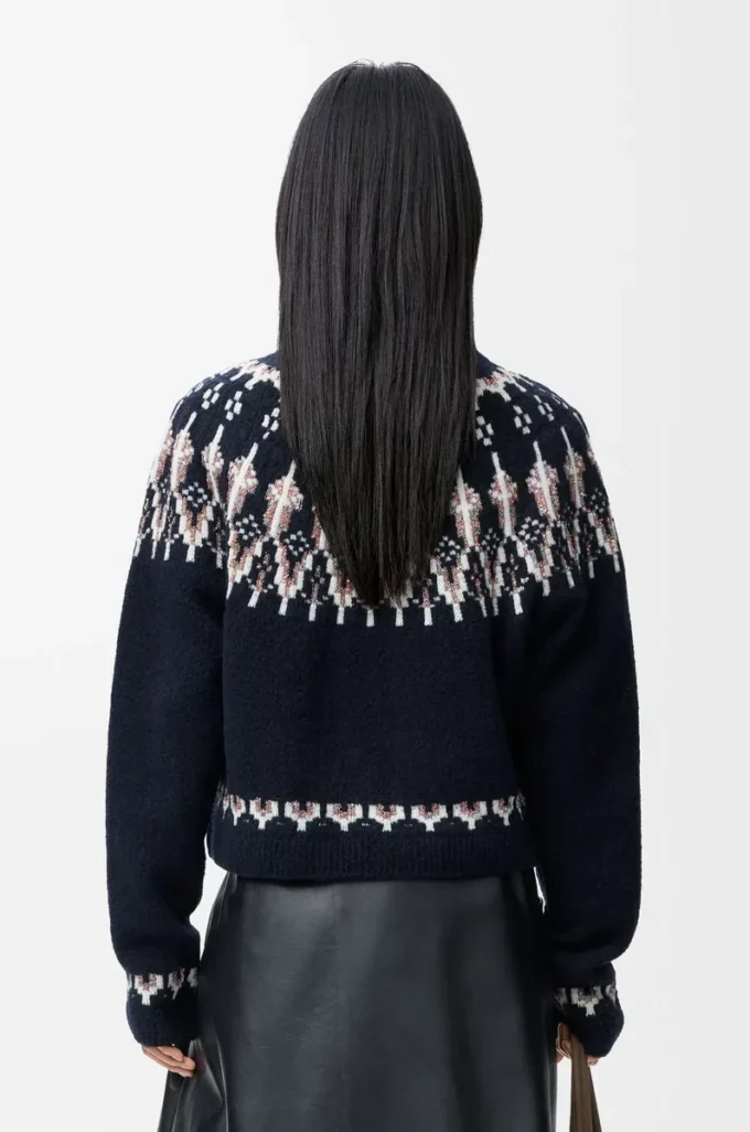 Sweater in wool blend Navy/Multicolor Sweater in wool blend Navy/Multicolor