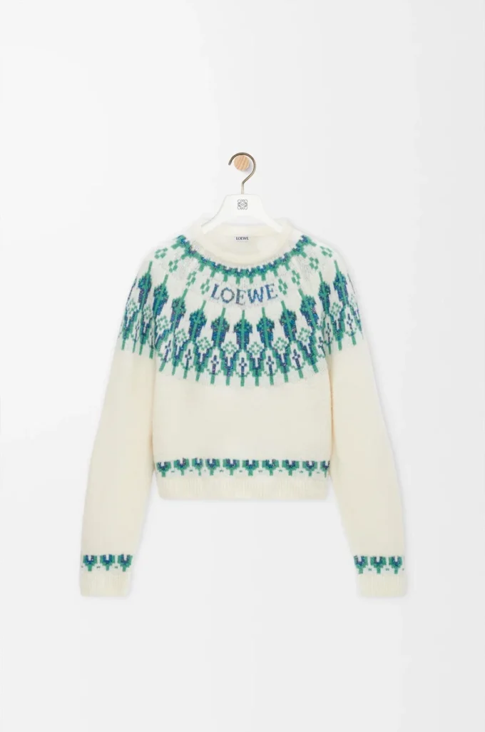 Sweater in wool blend White/Mint Sweater in wool blend White/Mint