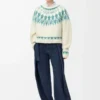 Sweater in wool blend White/Mint Sweater in wool blend White/Mint
