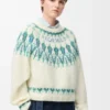 Sweater in wool blend White/Mint Sweater in wool blend White/Mint