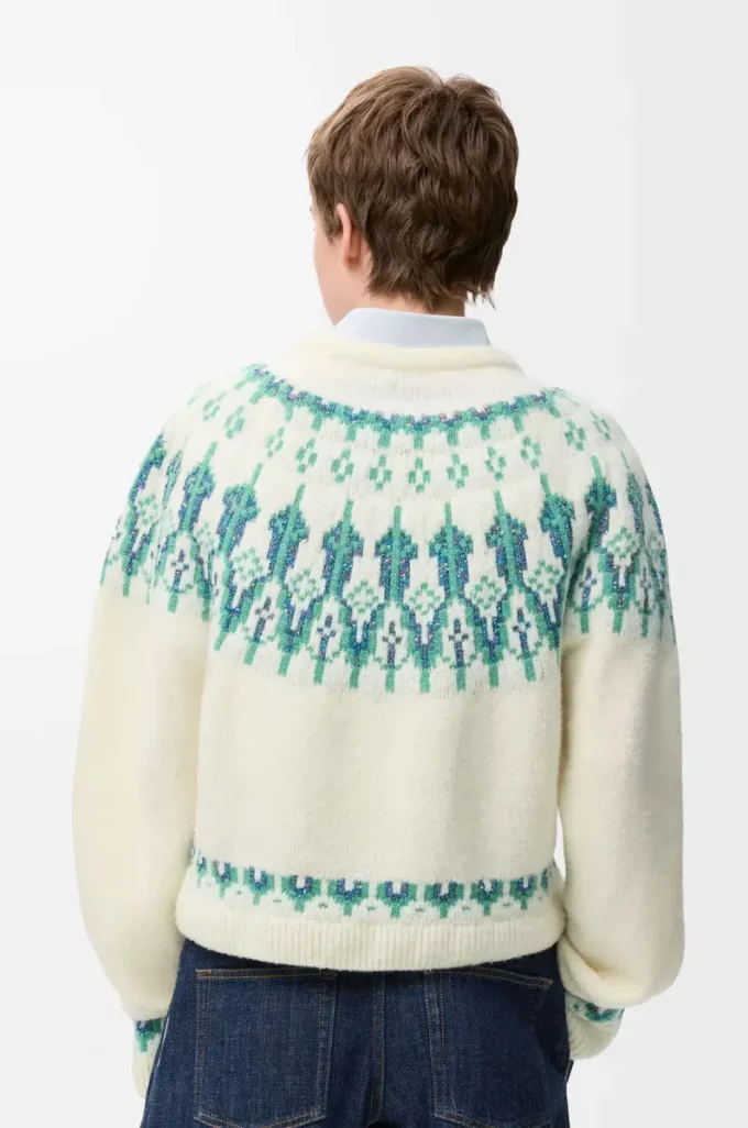 Sweater in wool blend White/Mint Sweater in wool blend White/Mint
