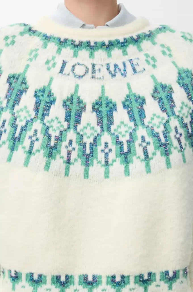 Sweater in wool blend White/Mint Sweater in wool blend White/Mint