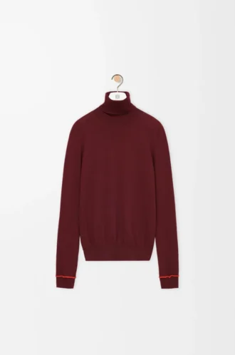 Sweater in wool Burgundy/Orange