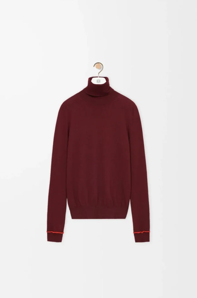 Sweater in wool Burgundy/Orange Sweater in wool Burgundy/Orange