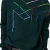 Sweater in wool Dark Green/Multicolour Sweater in wool Dark Green/Multicolour