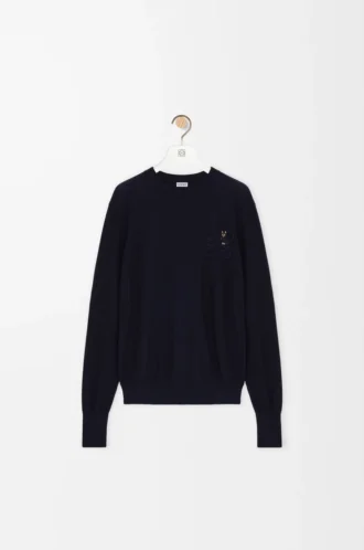 Sweater in wool Dark Navy Blue