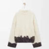 Sweater in wool Ecru/Brown Sweater in wool Ecru/Brown