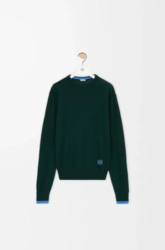 Sweater in wool Green/Blue