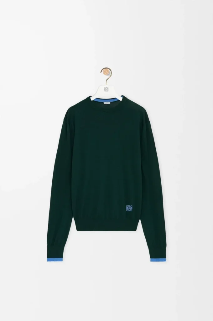 Sweater in wool Green/Blue Sweater in wool Green/Blue