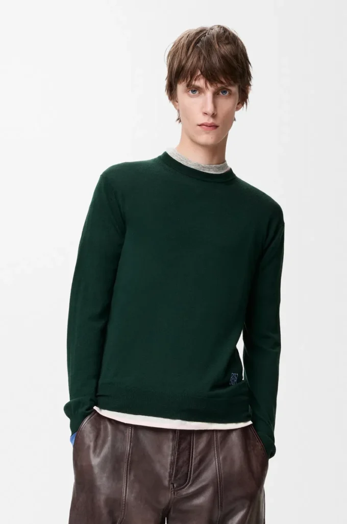 Sweater in wool Green/Blue Sweater in wool Green/Blue