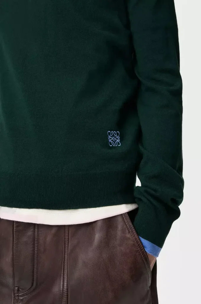 Sweater in wool Green/Blue Sweater in wool Green/Blue