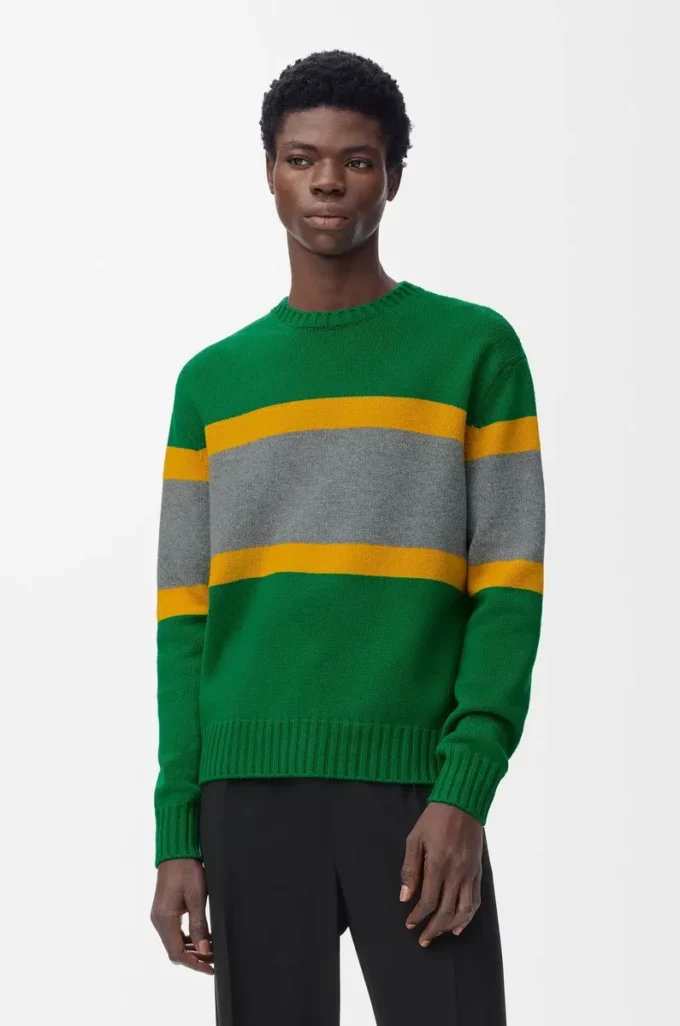 Sweater in wool Green/Grey Sweater in wool Green/Grey