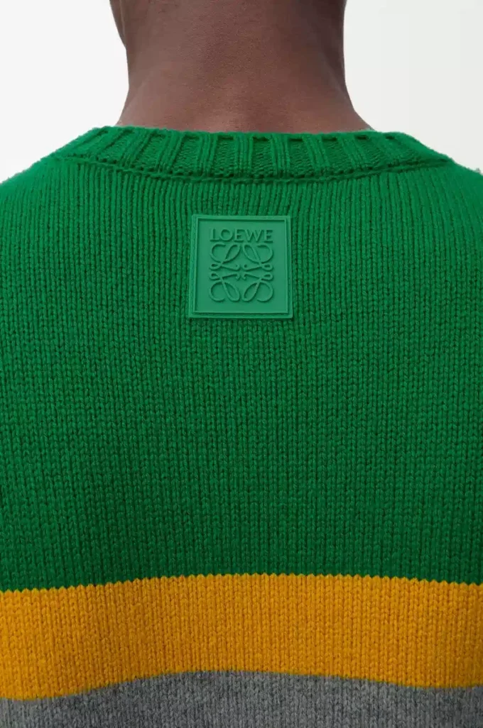 Sweater in wool Green/Grey Sweater in wool Green/Grey