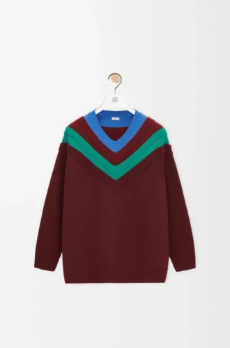 Sweater in wool Green/Red/Multicolor