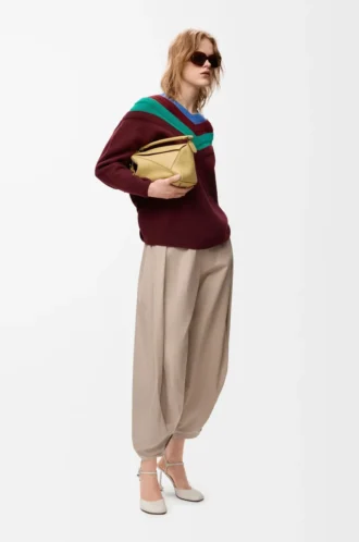 Sweater in wool Green/Red/Multicolor