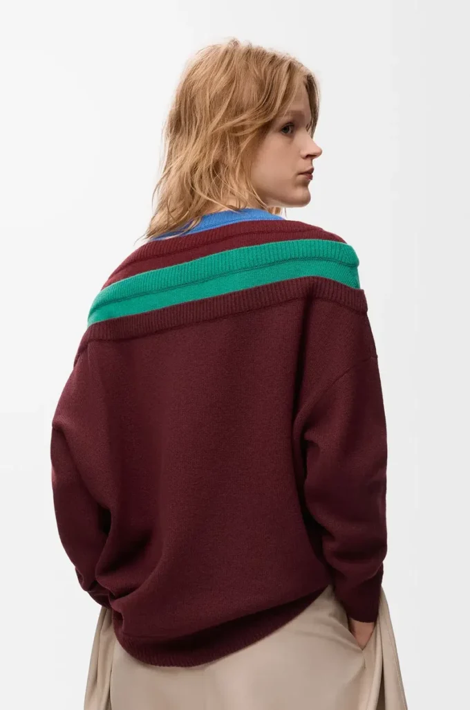 Sweater in wool Green/Red/Multicolor Sweater in wool Green/Red/Multicolor