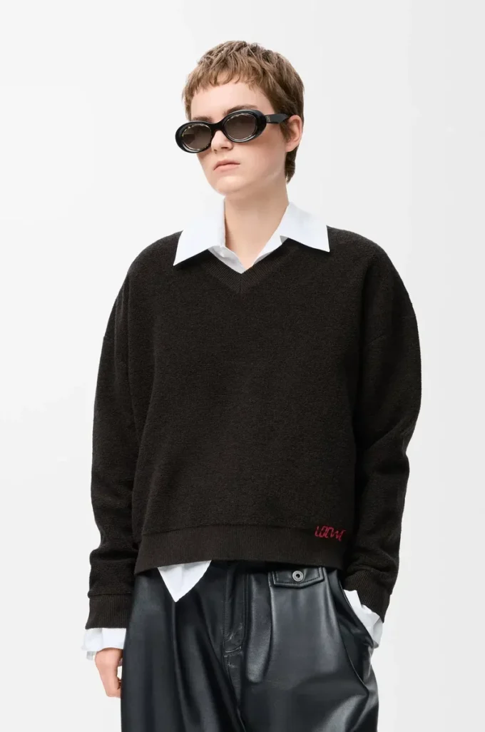 Sweater in wool Khaki Green Sweater in wool Khaki Green