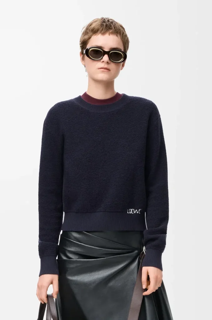Sweater in wool Navy Blue Sweater in wool Navy Blue
