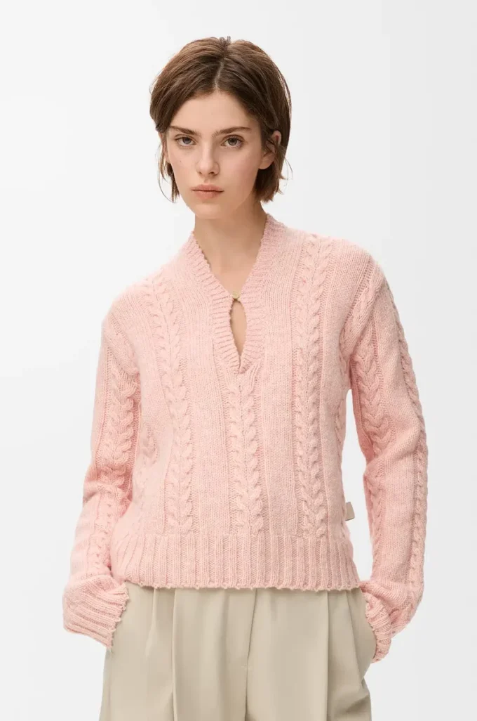 Sweater in wool Pink Sweater in wool Pink