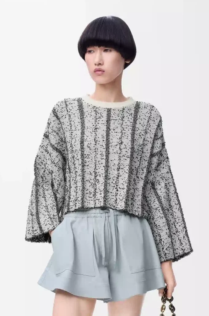 Sweater in wool White/Black Sweater in wool White/Black