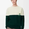 Sweater in wool White/Green Sweater in wool White/Green