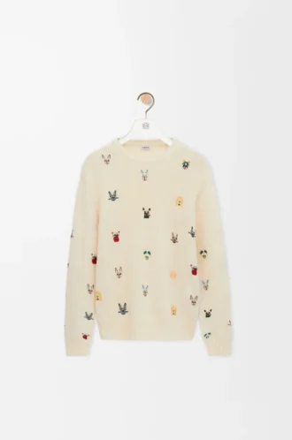 Sweater in wool White/Multicolor