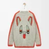 Sweater in wool White/Orange/Blue Sweater in wool White/Orange/Blue
