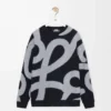 Sweatshirt in wool and cotton Navy/Grey Sweatshirt in wool and cotton Navy/Grey