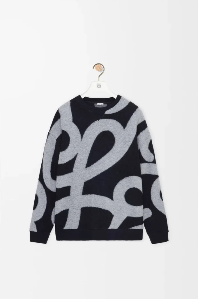 Sweatshirt in wool and cotton Navy/Grey Sweatshirt in wool and cotton Navy/Grey