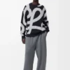 Sweatshirt in wool and cotton Navy/Grey Sweatshirt in wool and cotton Navy/Grey