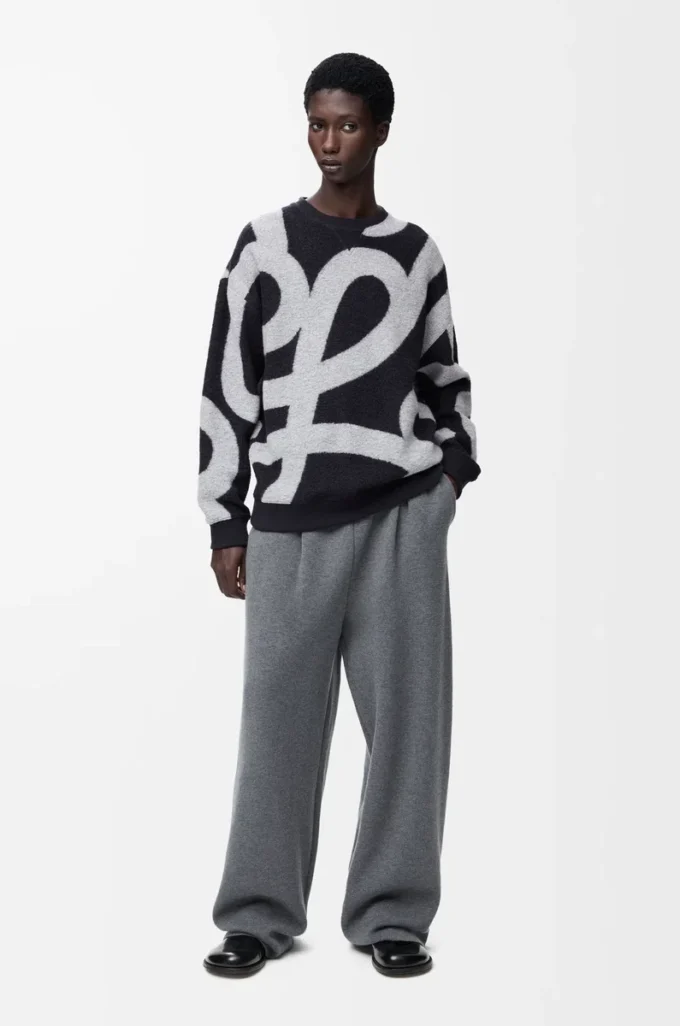 Sweatshirt in wool and cotton Navy/Grey Sweatshirt in wool and cotton Navy/Grey