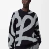 Sweatshirt in wool and cotton Navy/Grey Sweatshirt in wool and cotton Navy/Grey