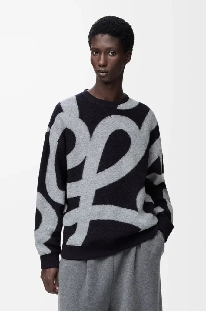 Sweatshirt in wool and cotton Navy/Grey Sweatshirt in wool and cotton Navy/Grey