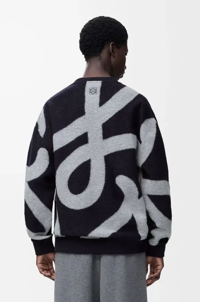 Sweatshirt in wool and cotton Navy/Grey Sweatshirt in wool and cotton Navy/Grey