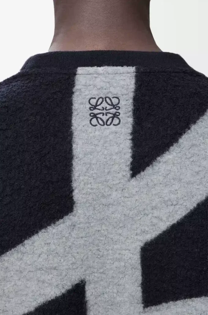 Sweatshirt in wool and cotton Navy/Grey Sweatshirt in wool and cotton Navy/Grey