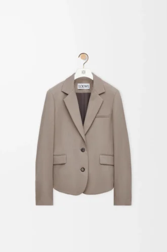 Tailored jacket in wool Beige Melange