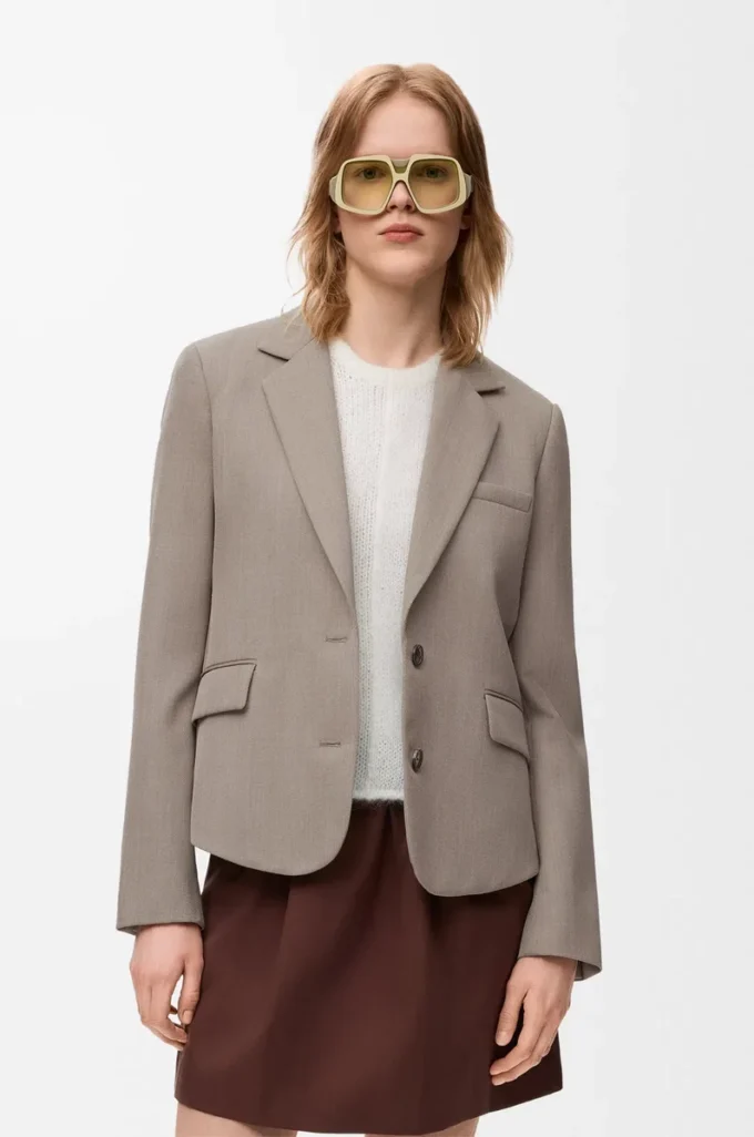 Tailored jacket in wool Beige Melange Tailored jacket in wool Beige Melange