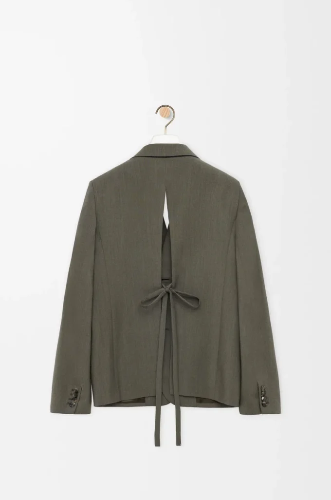 Tailored jacket in wool Khaki Green Tailored jacket in wool Khaki Green