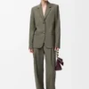 Tailored jacket in wool Khaki Green Tailored jacket in wool Khaki Green