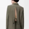 Tailored jacket in wool Khaki Green Tailored jacket in wool Khaki Green