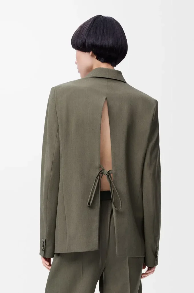 Tailored jacket in wool Khaki Green Tailored jacket in wool Khaki Green